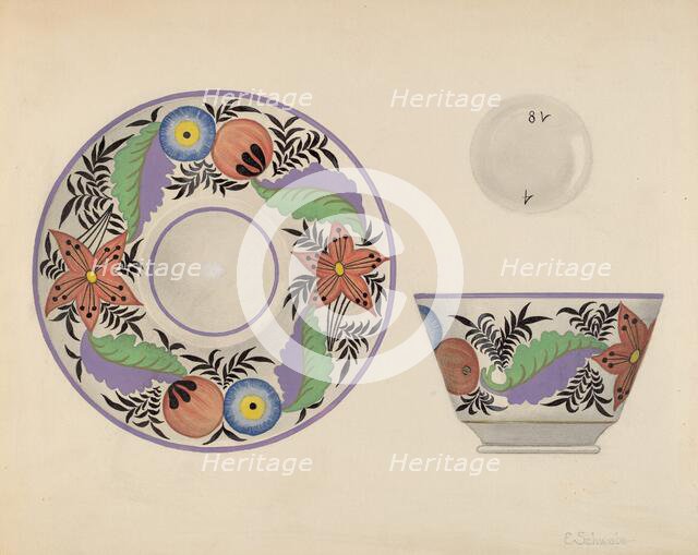 Cup and Saucer, c. 1936. Creator: Erwin Schwabe.