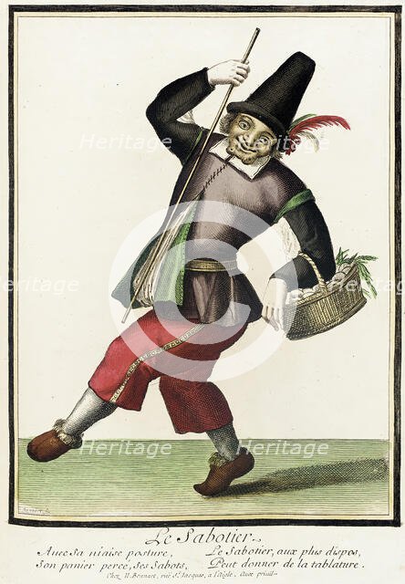 Recueil des modes de la cour de France, 'Le Sabotier', between circa 1678 and circa 1693. Creator: Nicolas Bonnart.