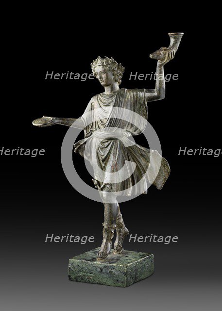 Bronze statuette of a Lar (household god), 1st century. Artist: Unknown.