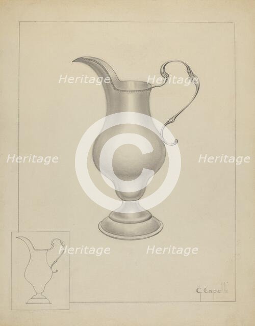 Silver Creamer, c. 1936. Creator: Giacinto Capelli.