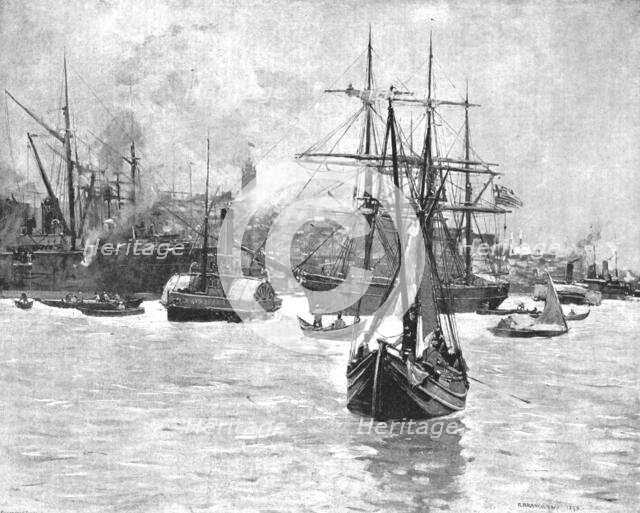 ''The Eastern Question -- The Shipping in the Bosphorus off Galata', 1891. Creator: Frank Brangwyn.