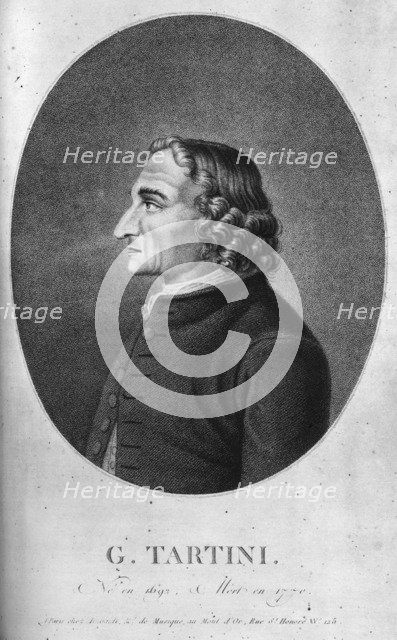 Giuseppe Tartini (1692-1770) was an Italian baroque composer and violinist. Artist: Unknown