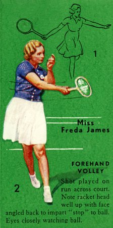'Miss Freda James - Forehand Volley', c1935. Creator: Unknown.
