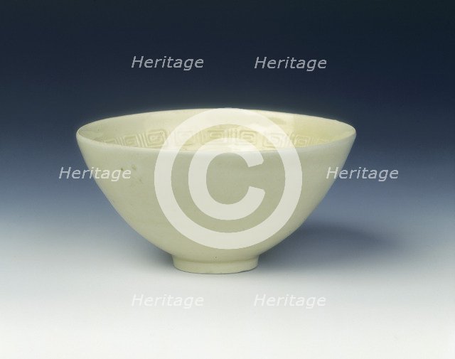 Ding yao lotus pod shaped bowl with moulded phoenixes, Jin dynasty, China, 12th century. Artist: Unknown