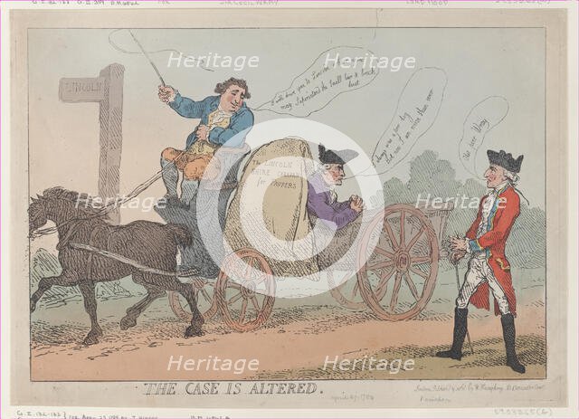 The Case Is Altered, [April 29, 1784], republished., [April 29, 1784], republished. Creator: Thomas Rowlandson.