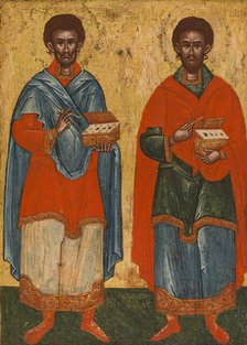 Saint Cosmas and Saint Damian, between 1500 and 1600. Creator: Cretan School.