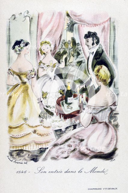 Champagne Devaux advertisement, 1846. Artist: Unknown