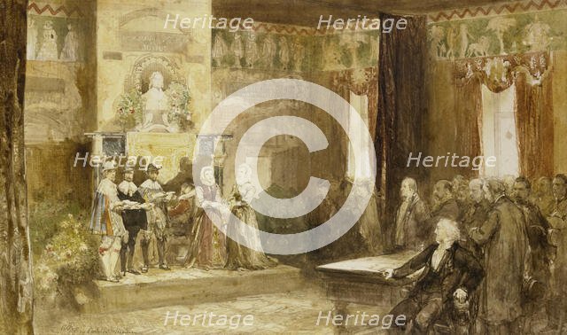 Vondel celebration at the Muiderslot, 1867, (1867).  Creators: Charles Rochussen, Joseph Albert Alberdingk Thijm, Willem Jacobs Hofdijk.