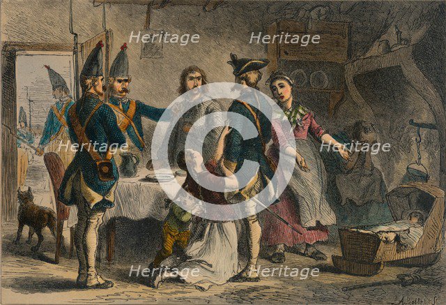 Conscription of German Soldiers for Service in America, c19th century. Artist: A Bobbell