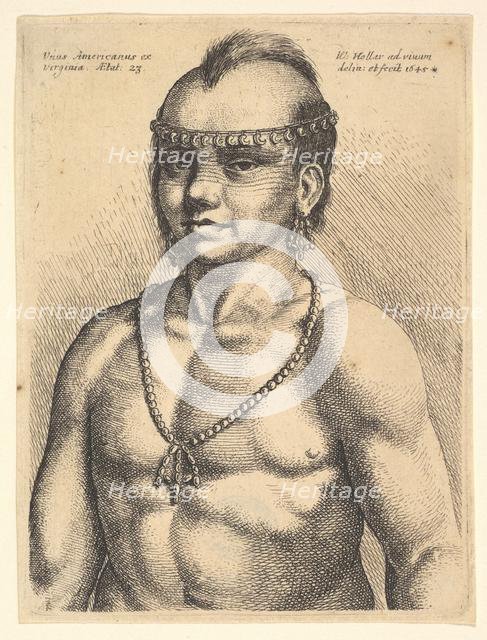 Unus Americanus ex Virginia (An American from Virginia), 1645. Creator: Wenceslaus Hollar.