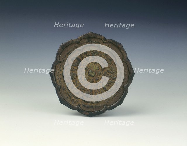 Dish in the shape of a bronze mirror, Qing dynasty, China, 1644-1911. Artist: Unknown