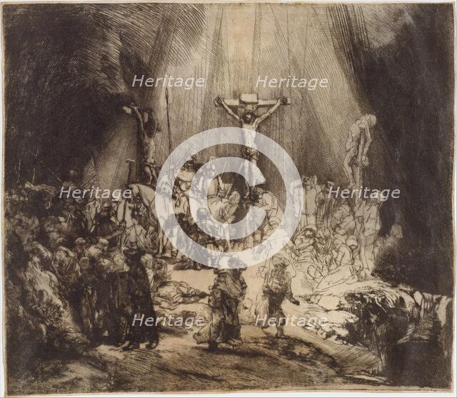 Christ Crucified between the Two Thieves: The Three Crosses, 1653., 1653. Creator: Rembrandt Harmensz van Rijn.