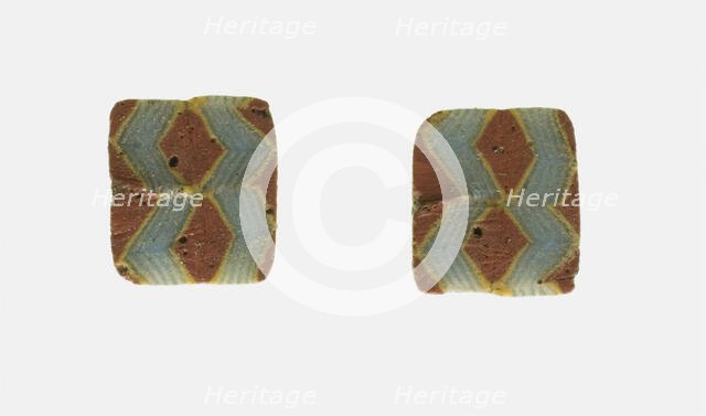 Fragment of Inlays Depicting a Zig-zag Pattern, 1st century BCE-1st century CE. Creator: Unknown.