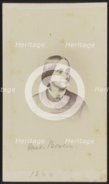 Carte-de-visite portrait of Mrs. Bowen, 1866. Creator: Henry Ulke.