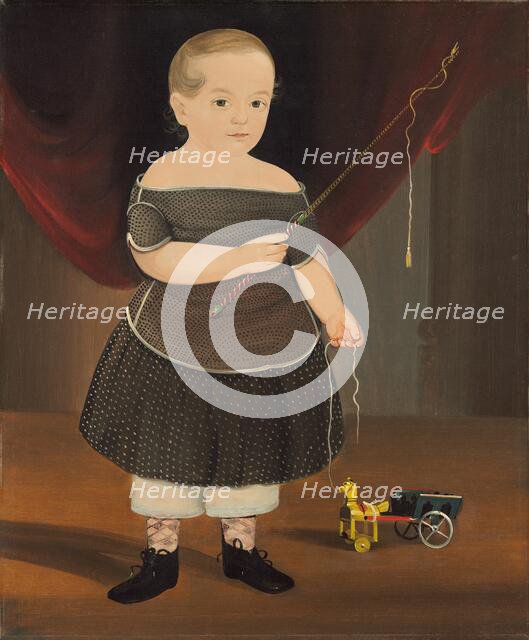 Boy with Toy Horse and Wagon, c. 1845. Creator: William Matthew Prior.
