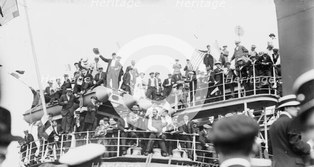 French Reservists on SANTA ANNA, 1914. Creator: Bain News Service.