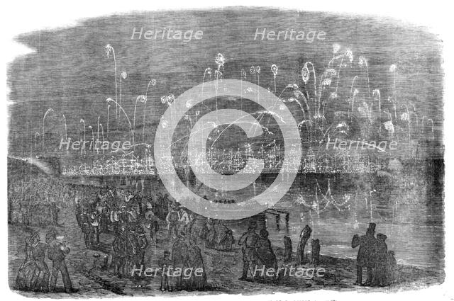 The Naval Review: Illumination of the Fleet - drawn by R. Leitch, 1856.  Creator: Unknown.