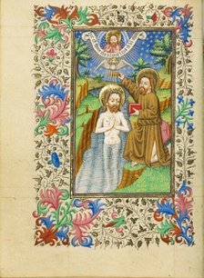 The Baptism of Christ; Book of Hours, about 1430-1440. Creator: Fastolf Master.