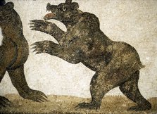 Bears Fighting, detail of Roman floor mosaic, from Utica, Tunisia, c3rd century.  Artist: Unknown.