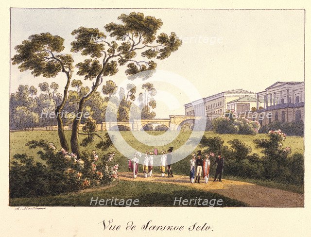 View of the Cameron Gallery in the Park in Tsarskoye Selo, before 1817. Artist: Martynov, Andrei Yefimovich (1768-1826)