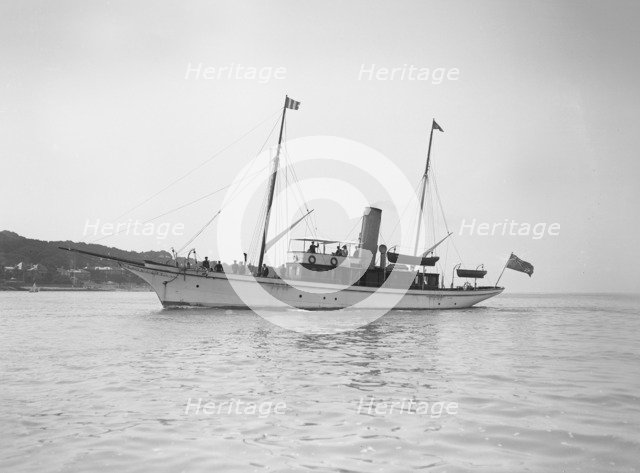 The steam yacht 'Majista', 1911. Creator: Kirk & Sons of Cowes.