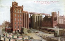 Barley cleaning house and elevators, Anheuser-Busch brewing plant, St Louis, Missouri, USA, 1910. Artist: Unknown