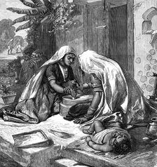 The Famine in India: women grinding corn, 1874. Creator: Unknown.