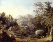 Landscape with Farm and Mountains, 1832. Creator: Charles Codman.