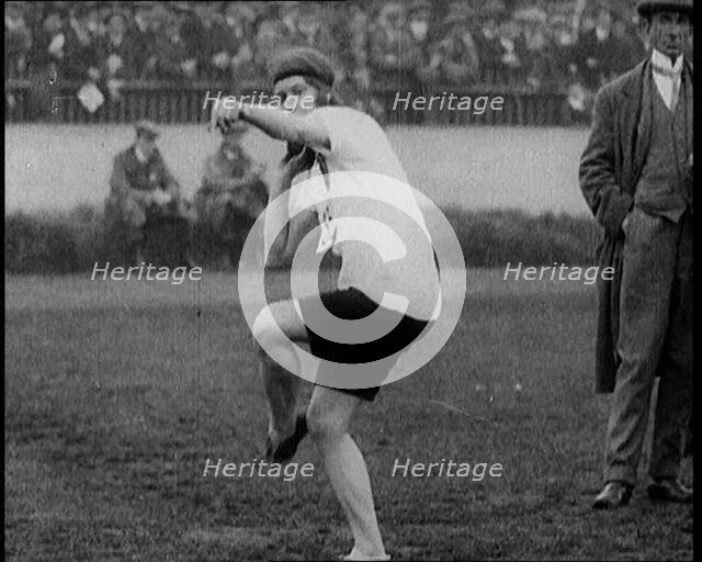 Female British Shot Putter at the Women's World Games, 1922. Creator: British Pathe Ltd.