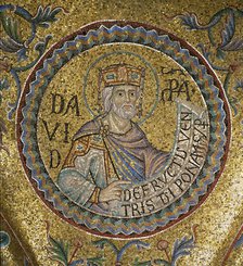 King David (Detail of Interior Mosaics in the St. Mark's Basilica), 13th century. Artist: Byzantine Master  