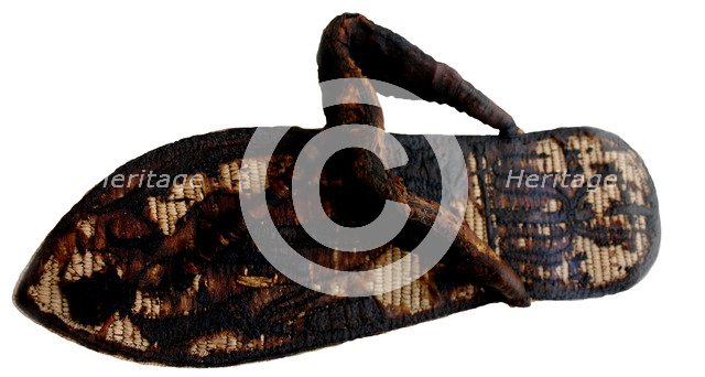 Tutankhamun’s sandal decorated with bound prisoners and sema-tawy symbols, 14th cen. BC. Artist: Ancient Egypt  