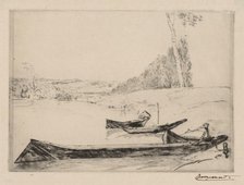 Small ferry-boats on the banks oft he Seine, c. 1858. Creator: Félix Bracquemond (French, 1833-1914).