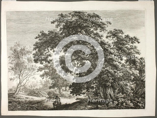 Fisherman in Wooded Landscape, n.d. Creator: Carl Wilhelm Kolbe the elder.