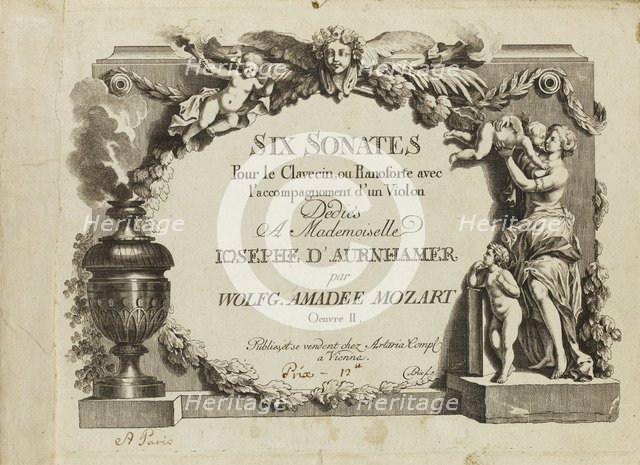Mozart: Six sonates pour le clavecin ou pianoforte avec l'accompagnement d'un violon dediés a Mademo Artist: Anonymous  
