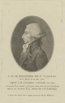 Louis-Michel Le Peletier, Marquis de Saint-Fargeau (1760-1793), 1790s. Creator: Anonymous.