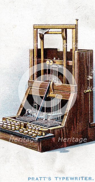 Typewriter patented by John Pratt in 1866 (1915). Artist: Unknown