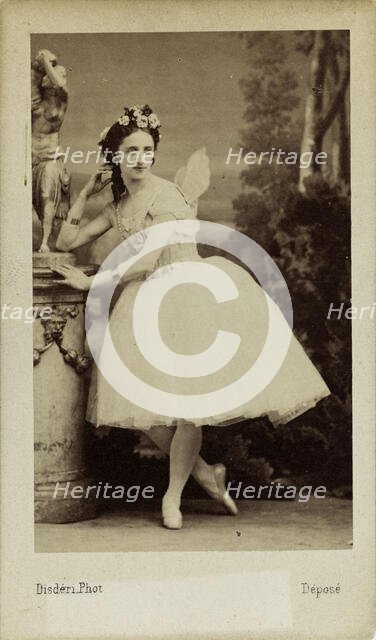 Portrait of the ballet dancer Marfa Muravyeva (1838-1879) in the ballet "Diavolina"..., 1863. Creator: Disdéri, André Adolphe-Eugène (1819-1889).