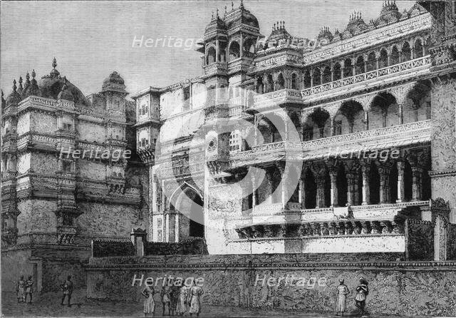 'View of the Court of the Palace of Oodeypore', c1891. Creator: James Grant.