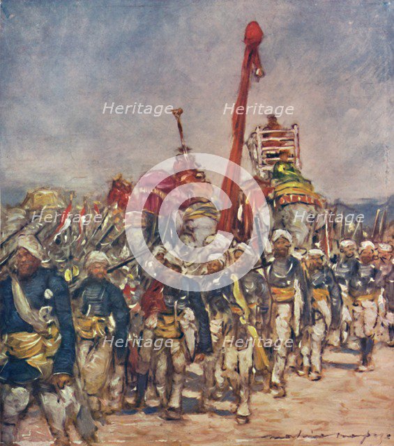 'A Typical Group in the Retainers' Procession', 1903. Artist: Mortimer L Menpes.