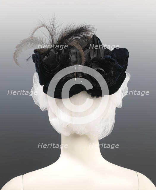 Evening hat, American, ca. 1885. Creator: Atherton Fine Millinery.