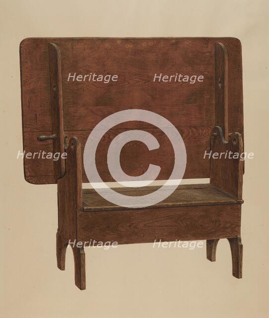 Settle-table, c. 1940. Creator: Harry Eisman.