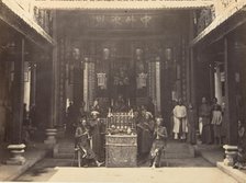 Cérémonie religieuse dans la Pagode Chinoise de Cholen, Saïgon, Cochinchine, 1866. Creator: Emile Gsell.