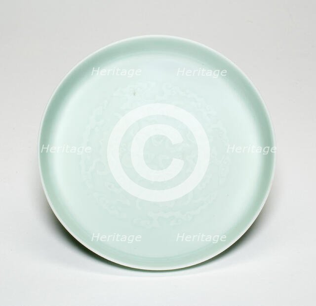 Dish with Clouds, Bats, Gourds, Flowers, and Jui Mushroom, Qing dynasty, Qianlong reign (1736-1795). Creator: Unknown.