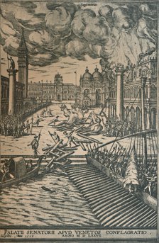 'The Burning of the Doge's Palace, 1578', (1925). Creator: Joris Hoefnagel.