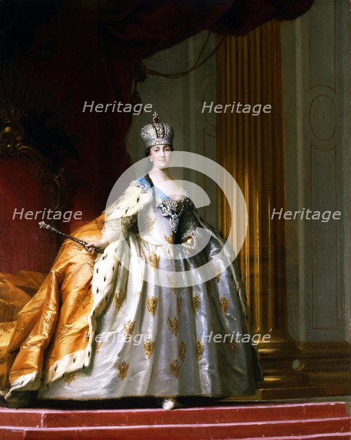 Portrait of Empress Catherine the Great in her Coronation Robe. Artist: Erichsen, Vigilius (1722-1782)