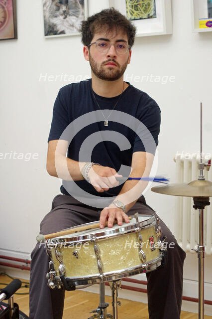 Finn Genockey, Ruta Di Trio, Clocktower Cafe Jazz Club, Croyden, London, 24 July 2025. Creator: Brian O'Connor.