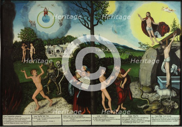 Damnation and Redemption. Law and Grace. Artist: Cranach, Lucas, the Elder (1472-1553)