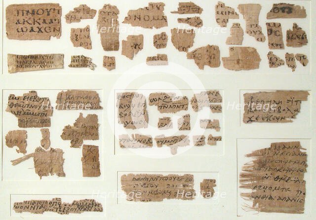 Papyri Fragments, Coptic, 7th century. Creator: Unknown.