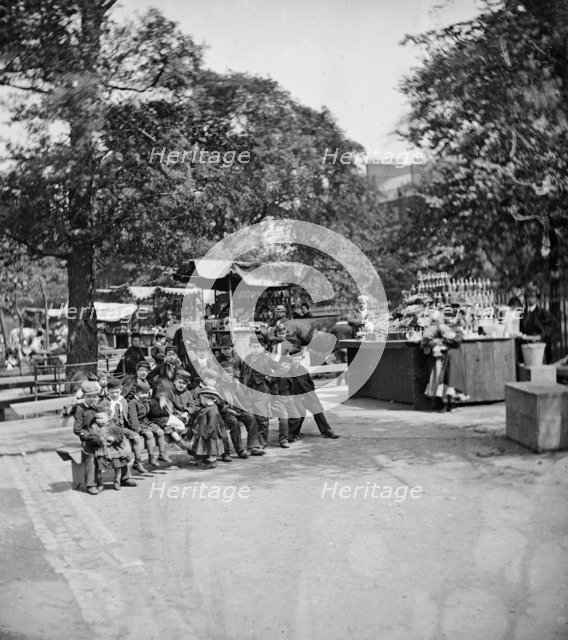 Children in St James Park, London, c1870-c1900. Artist: York & Son