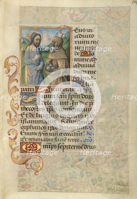 Temptation of Christ; Poncher Hours, about 1500. Creator: Master of Cardinal Bourbon.